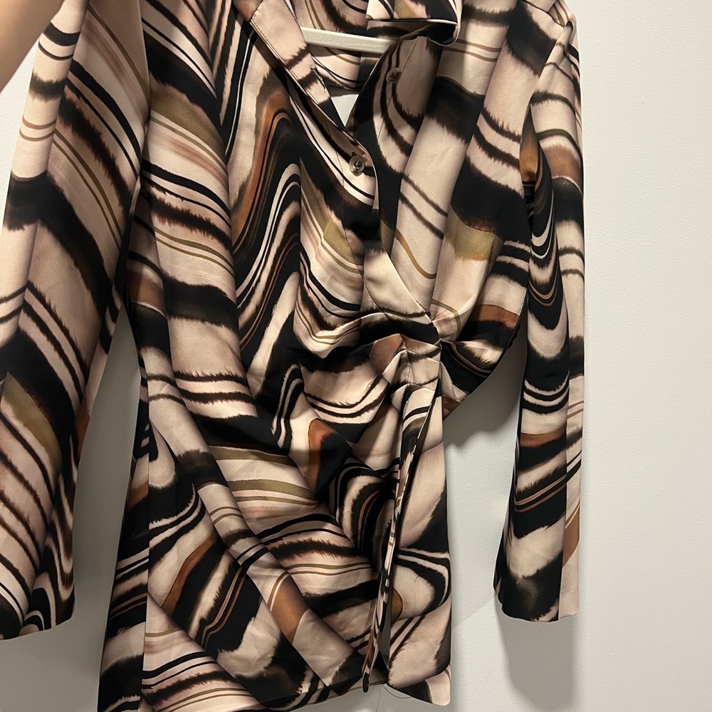Zara Multicolor Abstract Blouse